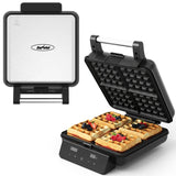 Stainless Steel Waffle Maker 4 Slices with Quick Heat-Up