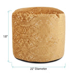 Round Tall Pouf Pisani Gold