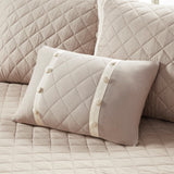 6 Piece Cotton Diamond Quilted Daybed Cover Set, Khaki