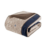 24-Piece Room-in-A-Bag Medallion Comforter Set, Navy Blue