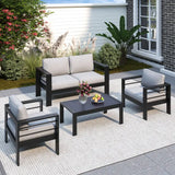 4 Pieces Aluminum Patio Furniture Set