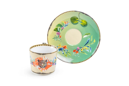 Summer Savanna Leopard Porcelain Cup Set of 2