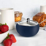 Kook Large Stainless Steel Sugar Bowl, Lid & Spoon