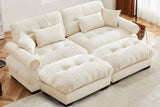 CLOUDIES 94" Loveseat with 2 Ottomans