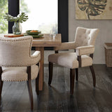 [Set of 2] Multi-Hued Armed Dining Chair, Cream *