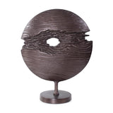 Berken Round Sculpture in a Bronze Finished Cast Aluminum
