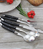 Laguiole 20-Piece Stainless Steel Flatware Set, Black