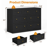 7 Drawer Dresser, 47'' Wide Modern Chest of Drawers