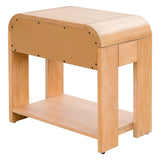 Wholesale Modern One Drawer Waterfall Nightstand, Natural
