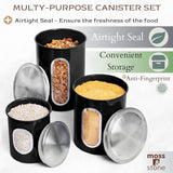 Moss & Stone 3-Piece Airtight Kitchen Canister Set