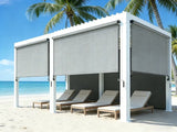 Solar Crank Outdoor Roller Shade with Teslin, No Cassette