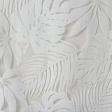 Devore Palm Leaf White Sheer Window Panel