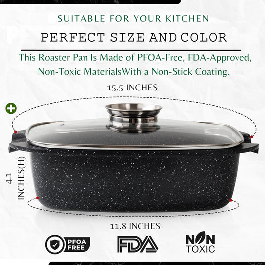 Moss & Stone 12-Inch Nonstick Oval Roaster Pot