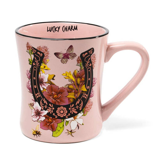 Blue Stallion Lucky Charm Horseshoe Coffee Mug