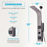 Aura Series 39 in. 2-Jetted Full Body Shower Panel System with Rainfall Showerhead and Spray Wand