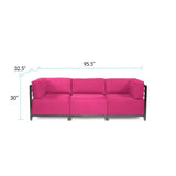 Axis 3pc Sectional Regency Fuchsia Titanium Frame