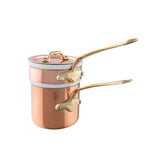 Mauviel Copper Tinned Bain Marie/Double Boiler With Lid, Brass Handles, 1.8-Qt