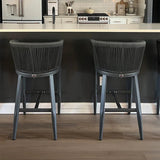 PURPLE LEAF Bar Stools Set of 2 Rattan Bar Stools with Cushions Aluminum Bar Chairs for Outdoor or Indoor Kitchen Bar Stools