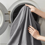 Wholesale Woven Striped Pleated Comforter Set, Charcoal