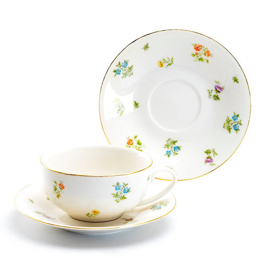 Spring Flowers Porcelain Tea Cup & Saucer 6oz