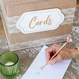 Rustic Burlap Lace Wedding Card Box