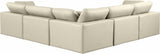 Comfy - 5 Piece Faux Leather Modular Corner Sectional