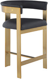 Romeo - Faux Leather Counter Stool With Gold Base (Set of 2)