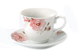 Pink Floral Butterfly Tea & Coffee Set for 4
