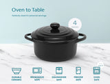 Kook Mini Ceramic Casserole Dishes with Lids, 4-Pack