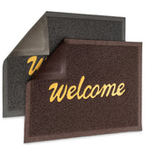 2-Piece Outdoor PVC Door Mat Set 23x16 Grey Brown