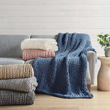 Handmade Chunky Double Knit Throw 50x60", Tan