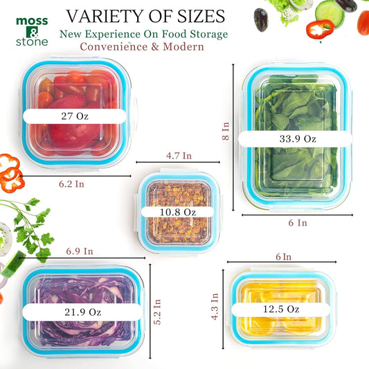 Moss & Stone 10-Pc Glass Food Container Set