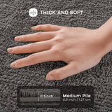3000 Gsm Reversible Cotton Tufted Bath Rug, Charcoal