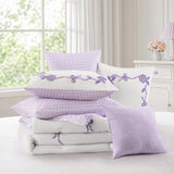 Charming Floral Microfiber Comforter Set For Kids, Purple