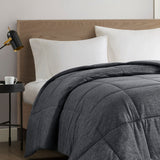 Oversized Jersey Knit Down Alternative Comforter, Black