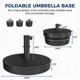 Heavy-Duty Foldable Outdoor Umbrella Base