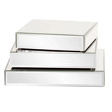 Square Mirrored Display Platforms - set of 3