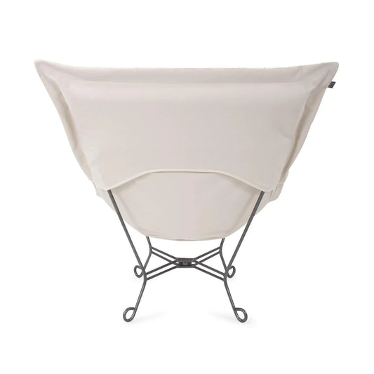 Scroll Puff Chair Titanium- Barbet Natural/Natural