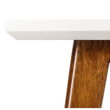 Midcentury Pecan Wood Side Table with Bottom Shelf