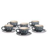 Handmade Turkish Coffee Cup & Saucer – Grey