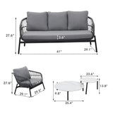Wholesale Boho Patio Furniture, 5 Piece Outdoor Furniture Set