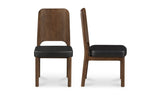 Kerr Dining Chair Walnut Stained Black Vegan Leather-Set Of Two