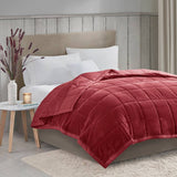 Plush Heiq Smart Temperature Down Alternative Blanket, Red