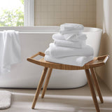4pcs 100% Cotton Quick-Dry Ribbed Hand Towel Set, White