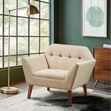 Modern Mid-Century Accent Arm Chair, Beige