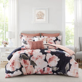 7-Piece Modern Farmhouse Comforter Set, Blush