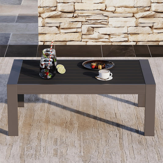 Modern Outdoor Aluminum Coffee Table – 43" Patio Table