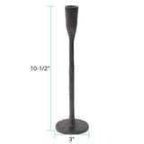 Asher Sculpted Cast Aluminum Candlestick in Ebony- Short