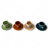 Moroccan Ceramic Espresso Cup & Saucer Set of 4