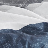 Wholesale Stripe Modern Comforter Set with Bed Sheets, Blue/Grey